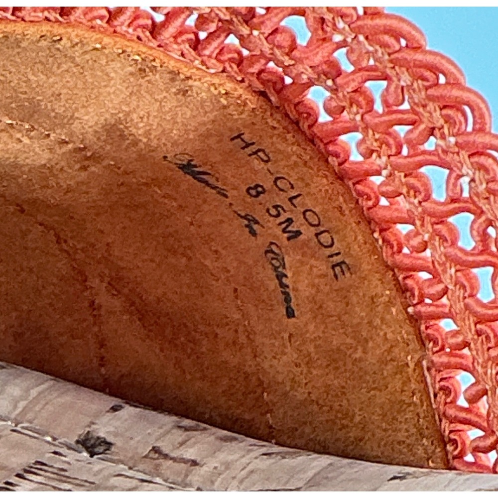 Donald Pliner Size 8.5 Orange Woven Cork Slide Sandals Heels NEW CLODIE $158 - Picture 5 of 16